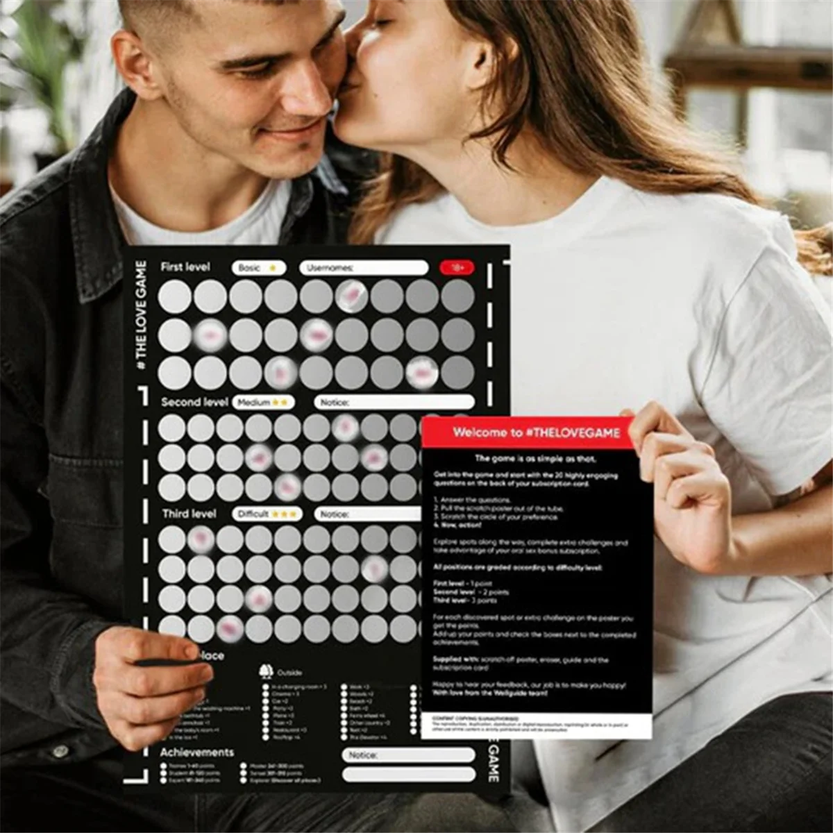 The Love Game Scratch Off Poster Game for Couples Gifts.