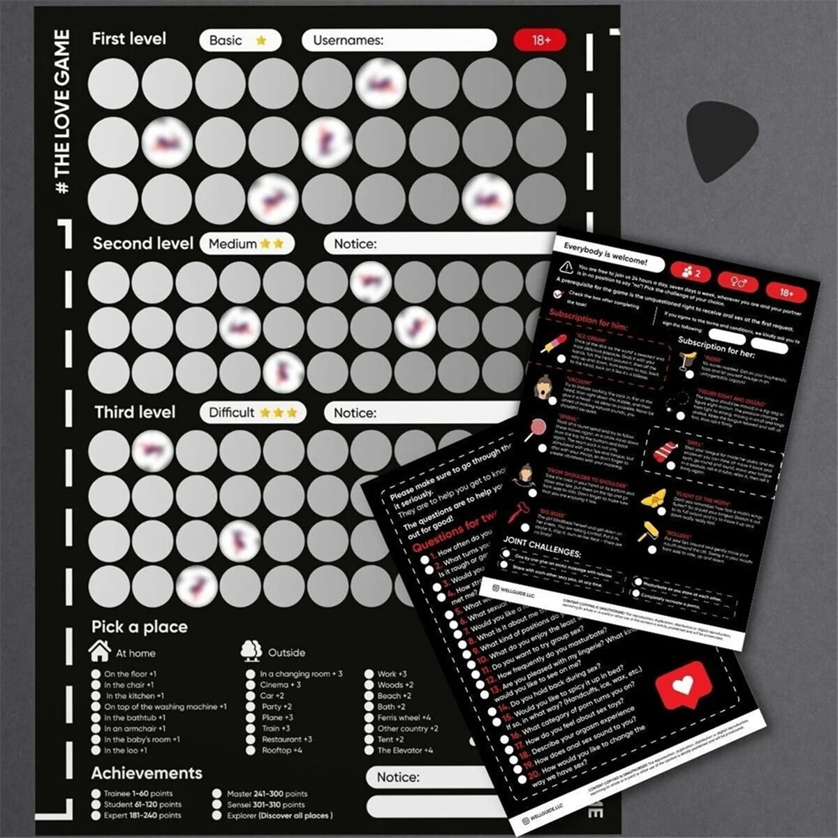 The Love Game Scratch Off Poster Game for Couples Gifts.